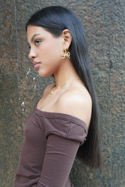 Gold Bow Earrings