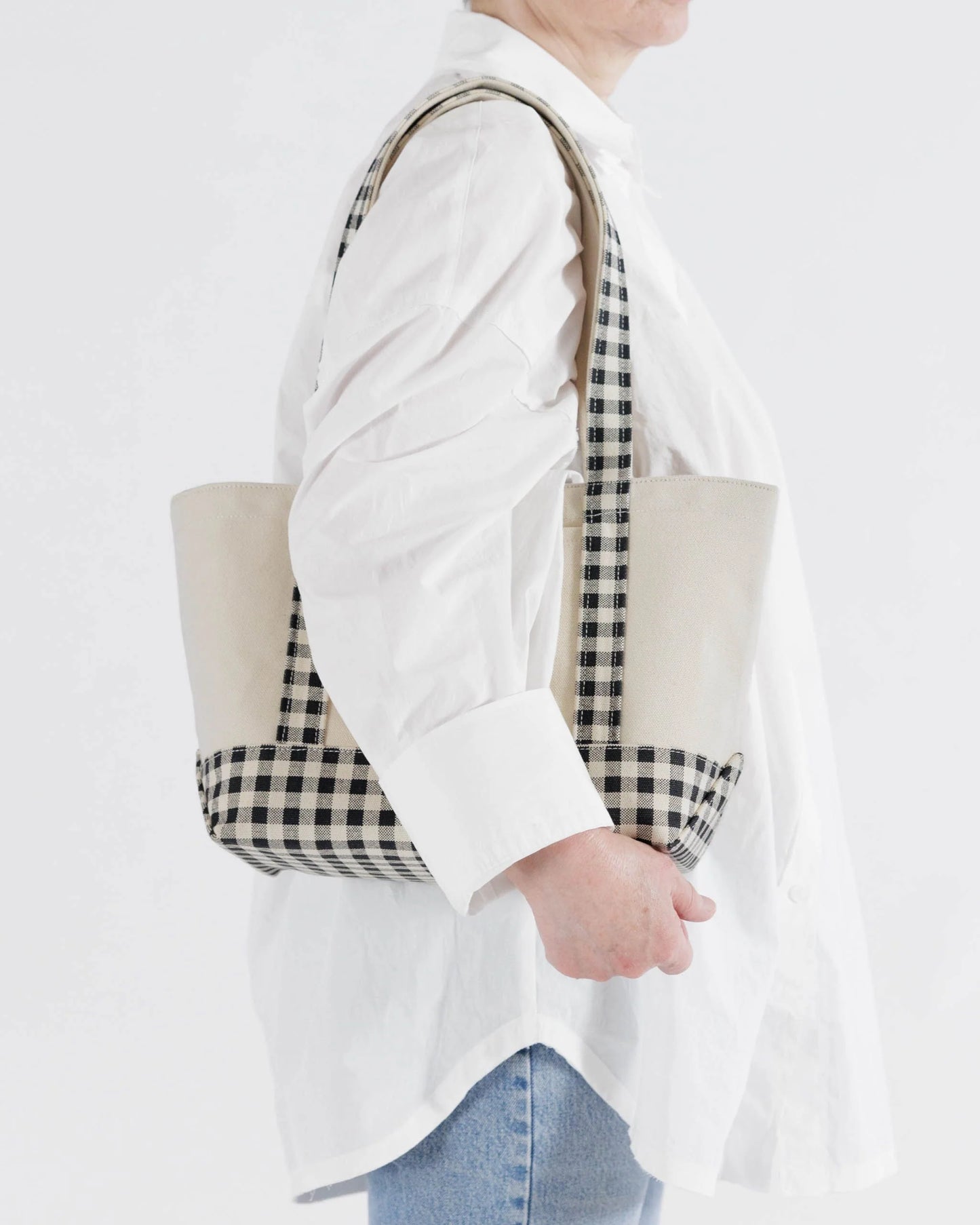 Gingham Small Canvas Tote