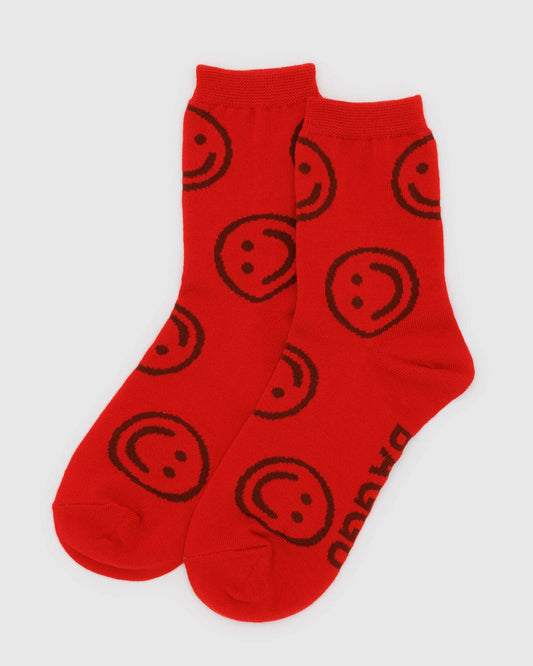 Red Happy Sock
