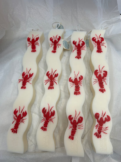 White Wavy Lobster Candle