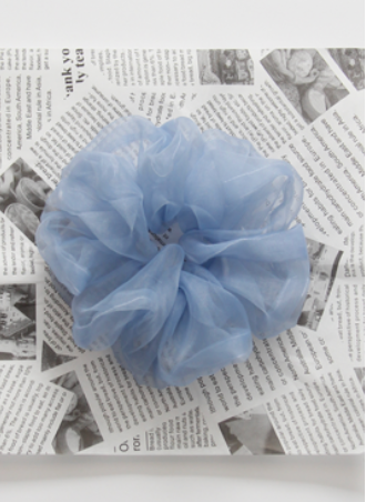 Large Baby Blue Organza Scrunchie